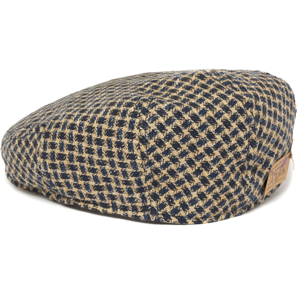 Stetson Hats Linen Flat Cap-Houndstooth