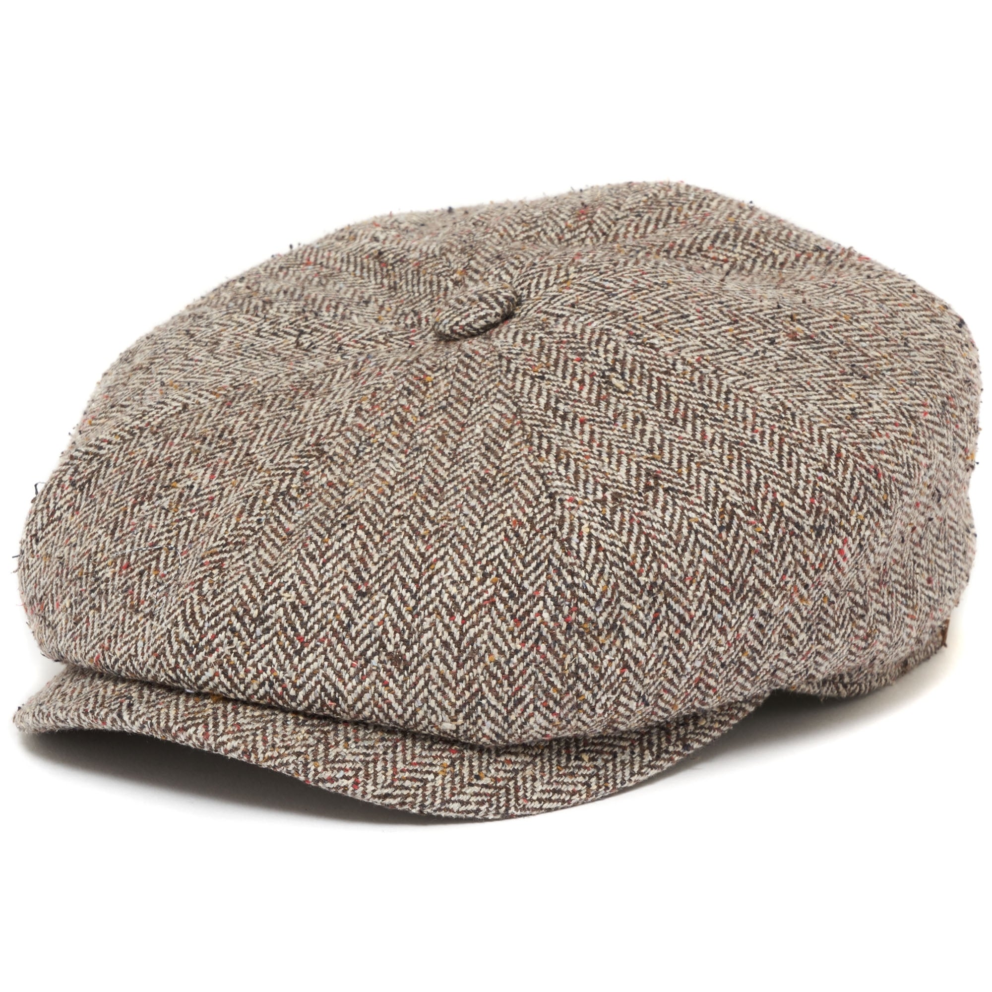 Stetson Hats Hatteras Silk Newsboy Cap- Brown