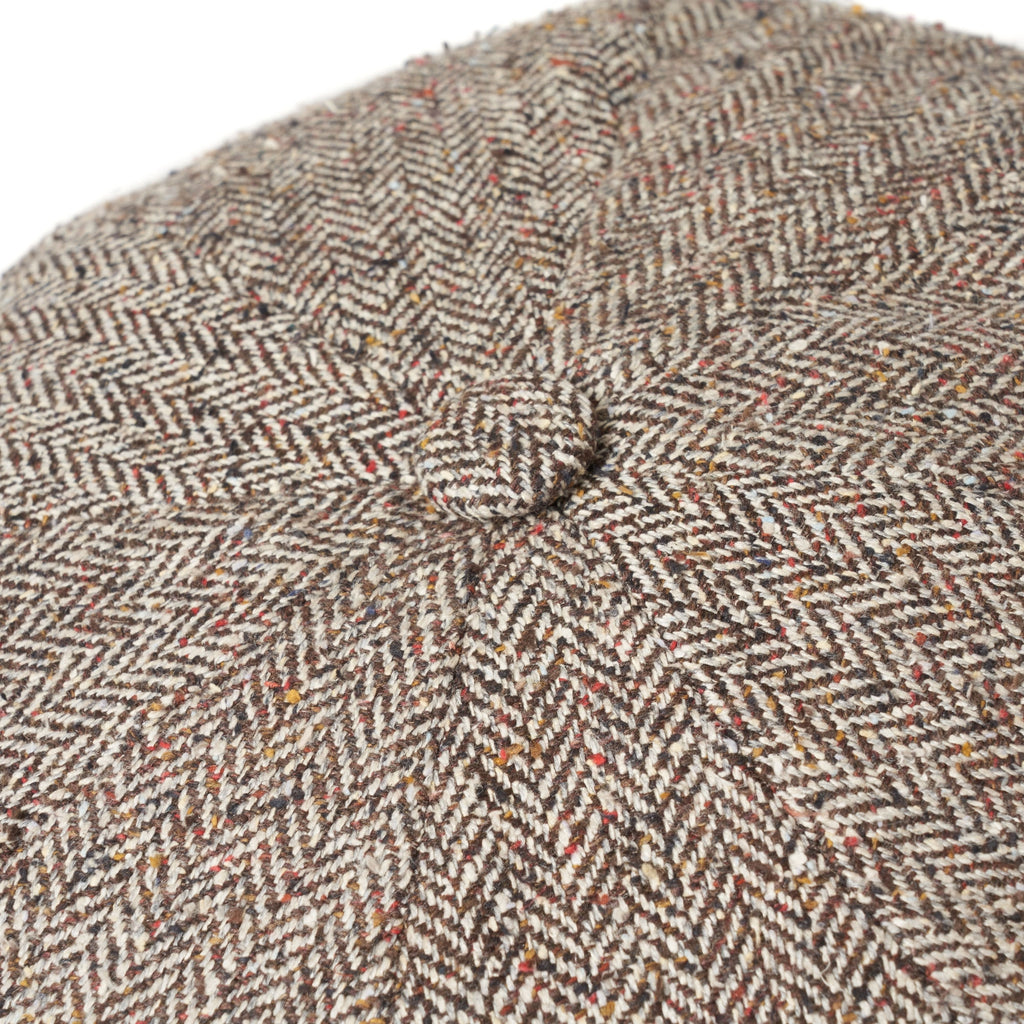 Stetson Hats Hatteras Silk Newsboy Cap- Brown