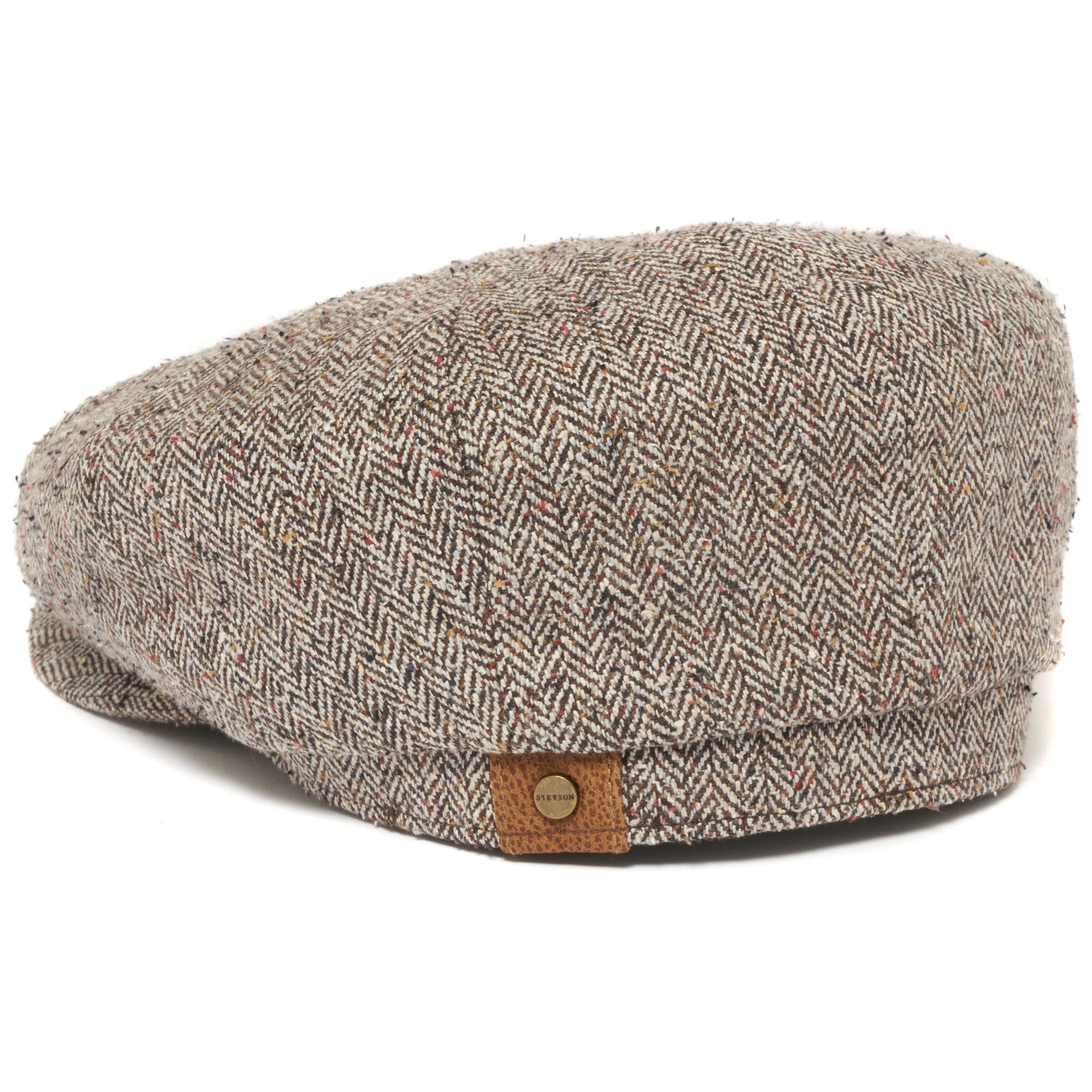 Stetson Hats Hatteras Silk Newsboy Cap- Brown