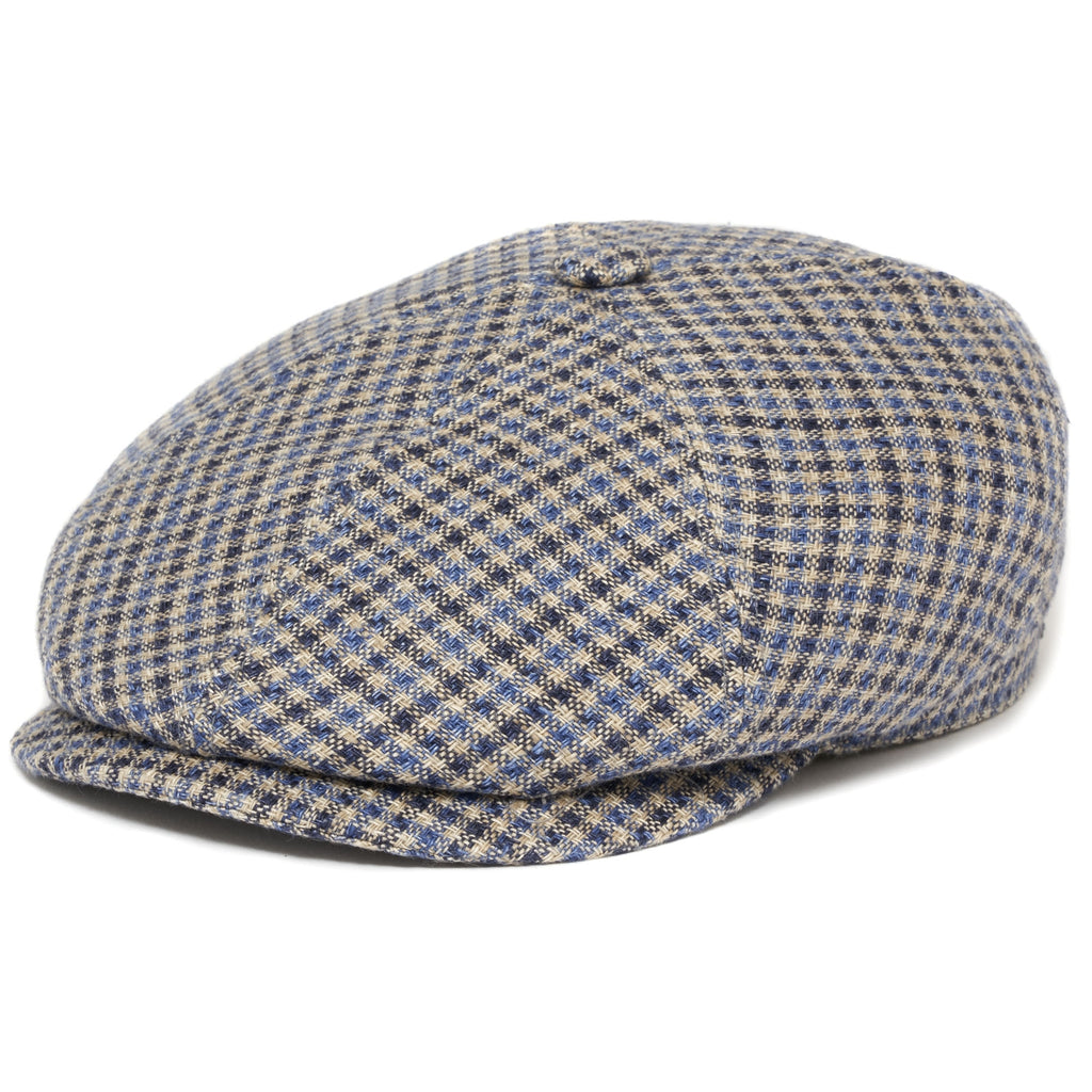 Stetson Hats Check Varysburg Flat Cap- Blue