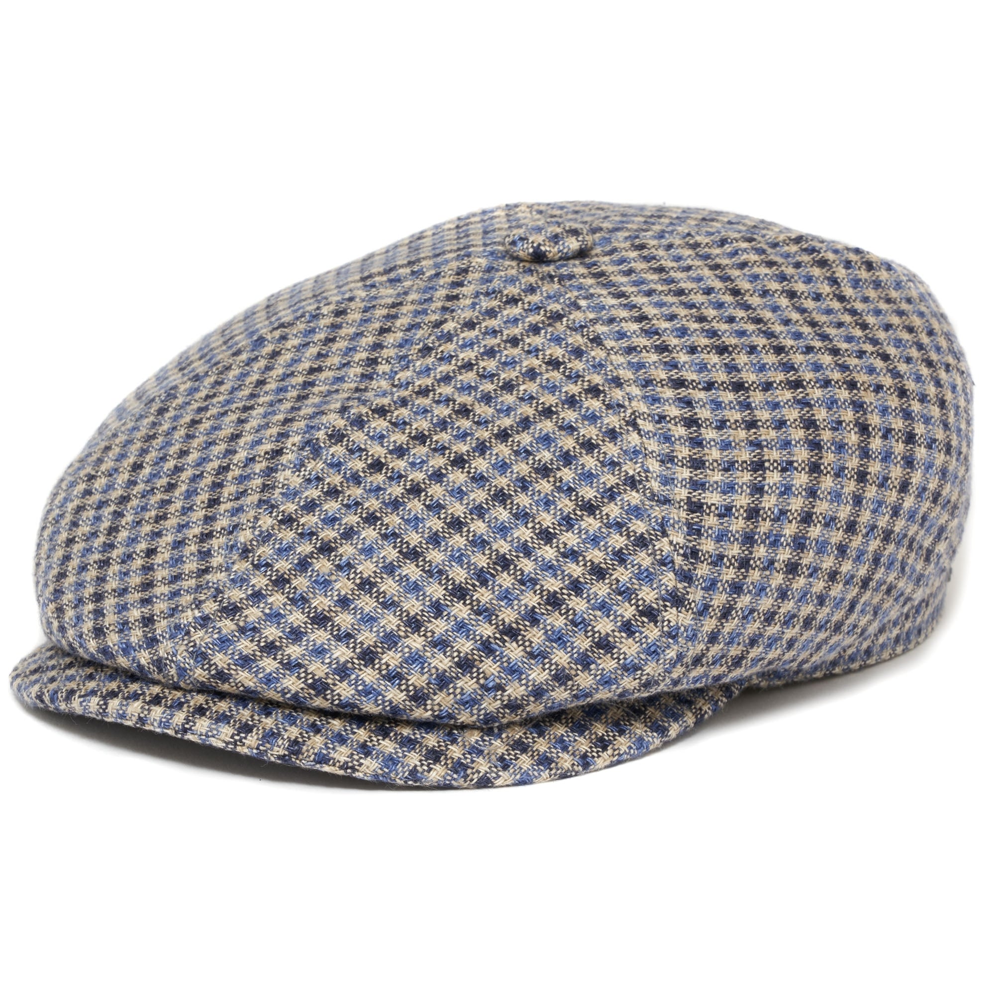 Stetson Hats Check Varysburg Flat Cap- Blue