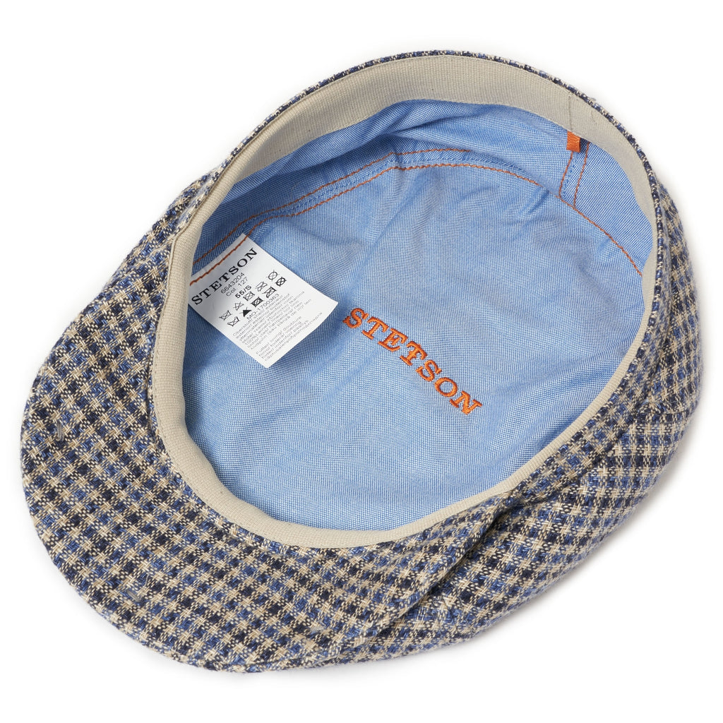 Stetson Hats Check Varysburg Flat Cap- Blue