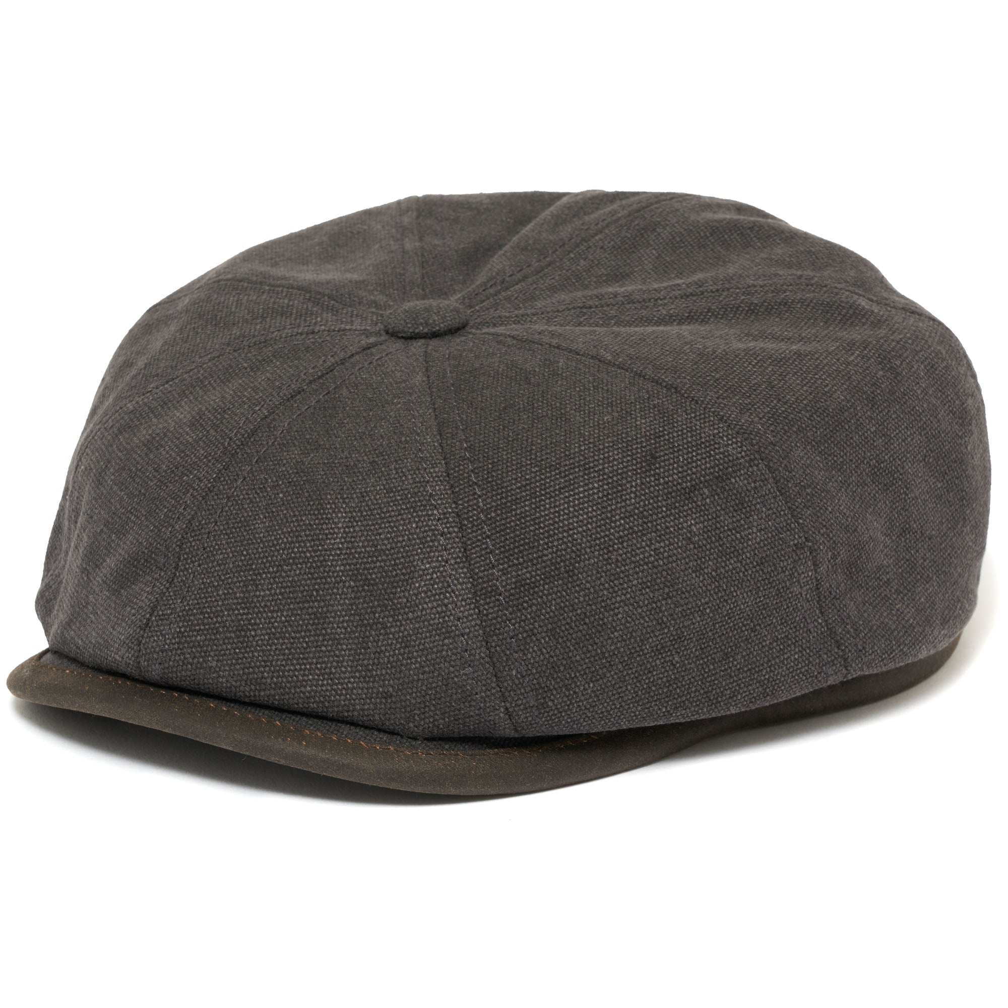 Stetson Hats Canvas Hatteras Flat Cap- Anthracite
