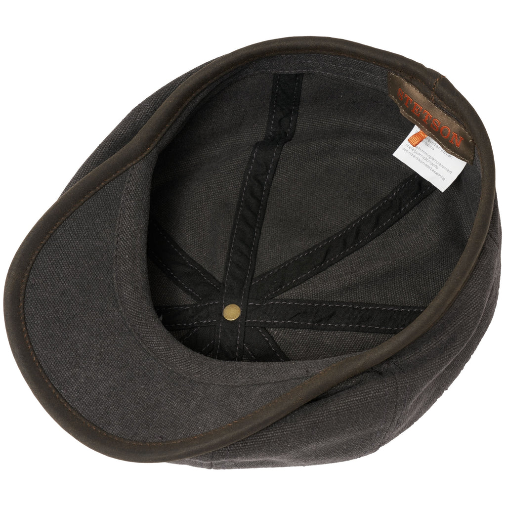 Stetson Hats Canvas Hatteras Flat Cap- Anthracite