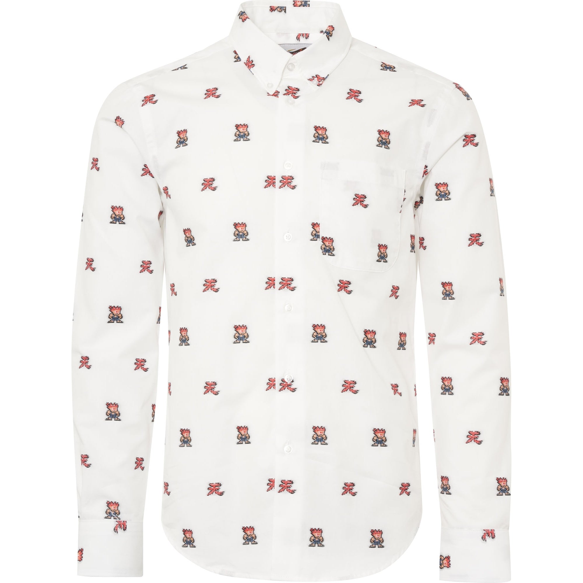 Naked & Famous x Street Fighter™ 2 White Akuma + Heaven Jacquard Shirt