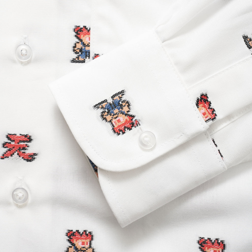 Naked & Famous x Street Fighter™ 2 White Akuma + Heaven Jacquard Shirt