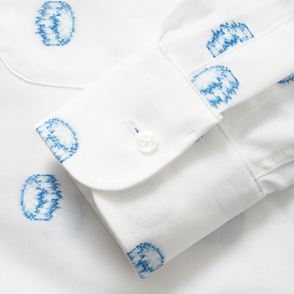 Naked & Famous x Street Fighter™ 2 White Hadouken Jacquard Shirt