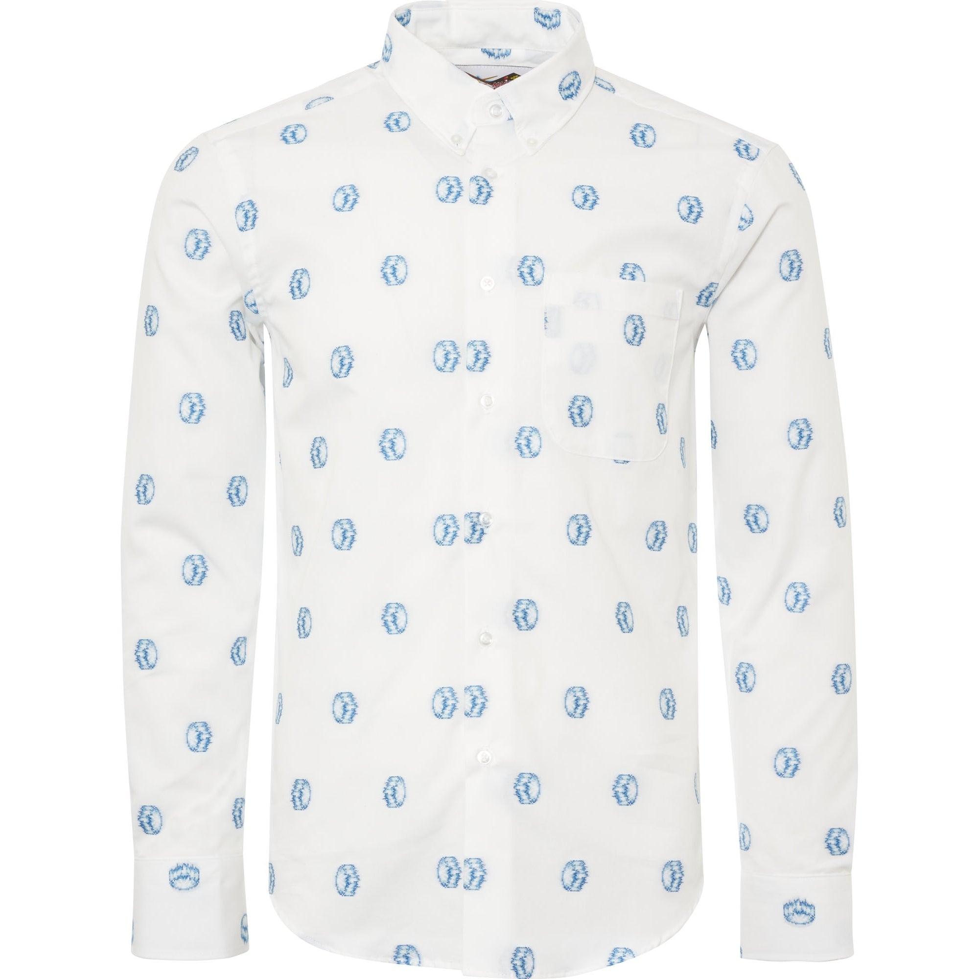 Naked & Famous x Street Fighter™ 2 White Hadouken Jacquard Shirt