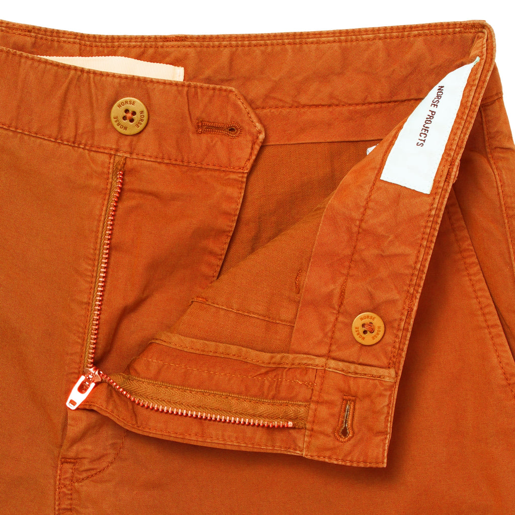 Norse Projects Burned Red Aros Light Twill Shorts