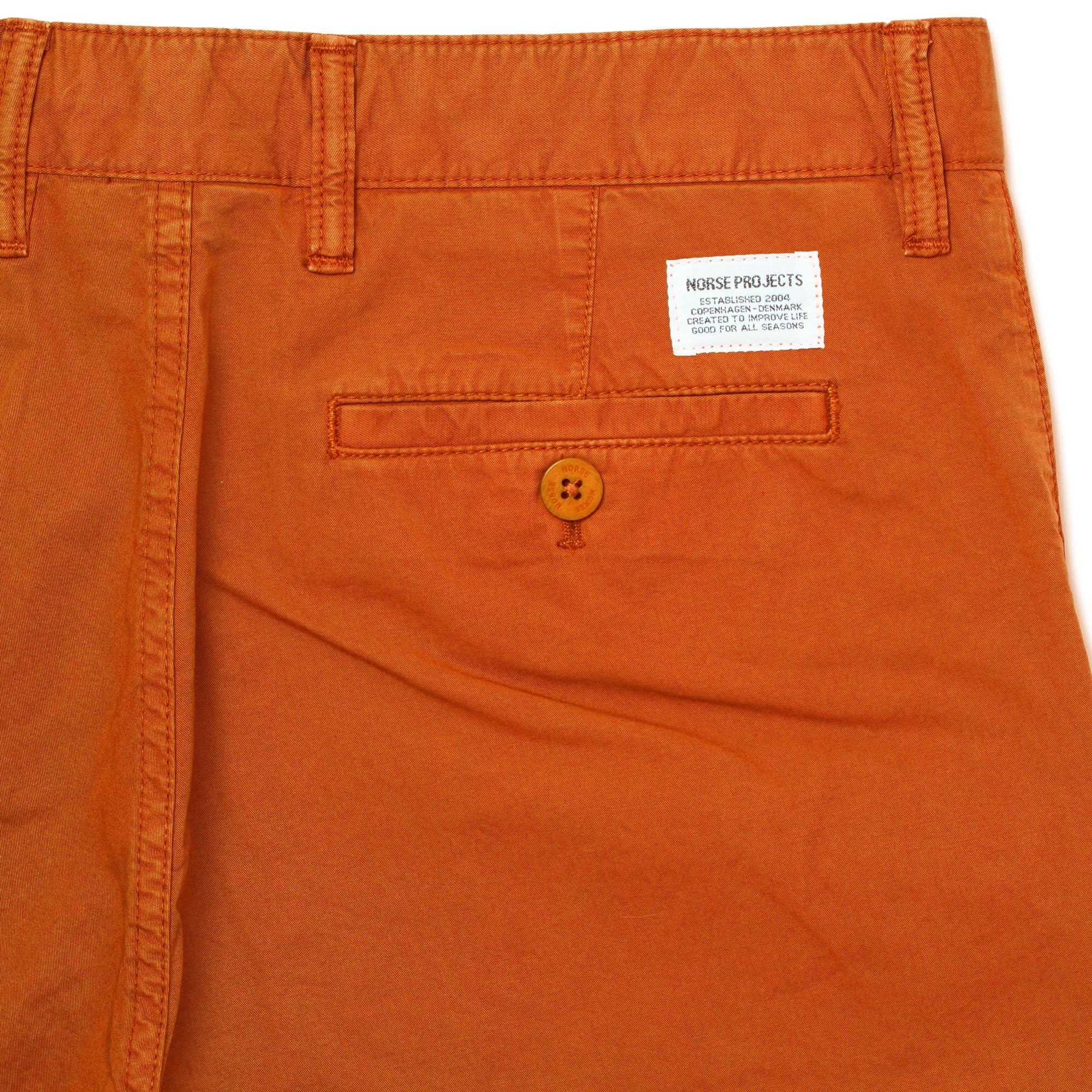 Norse Projects Burned Red Aros Light Twill Shorts