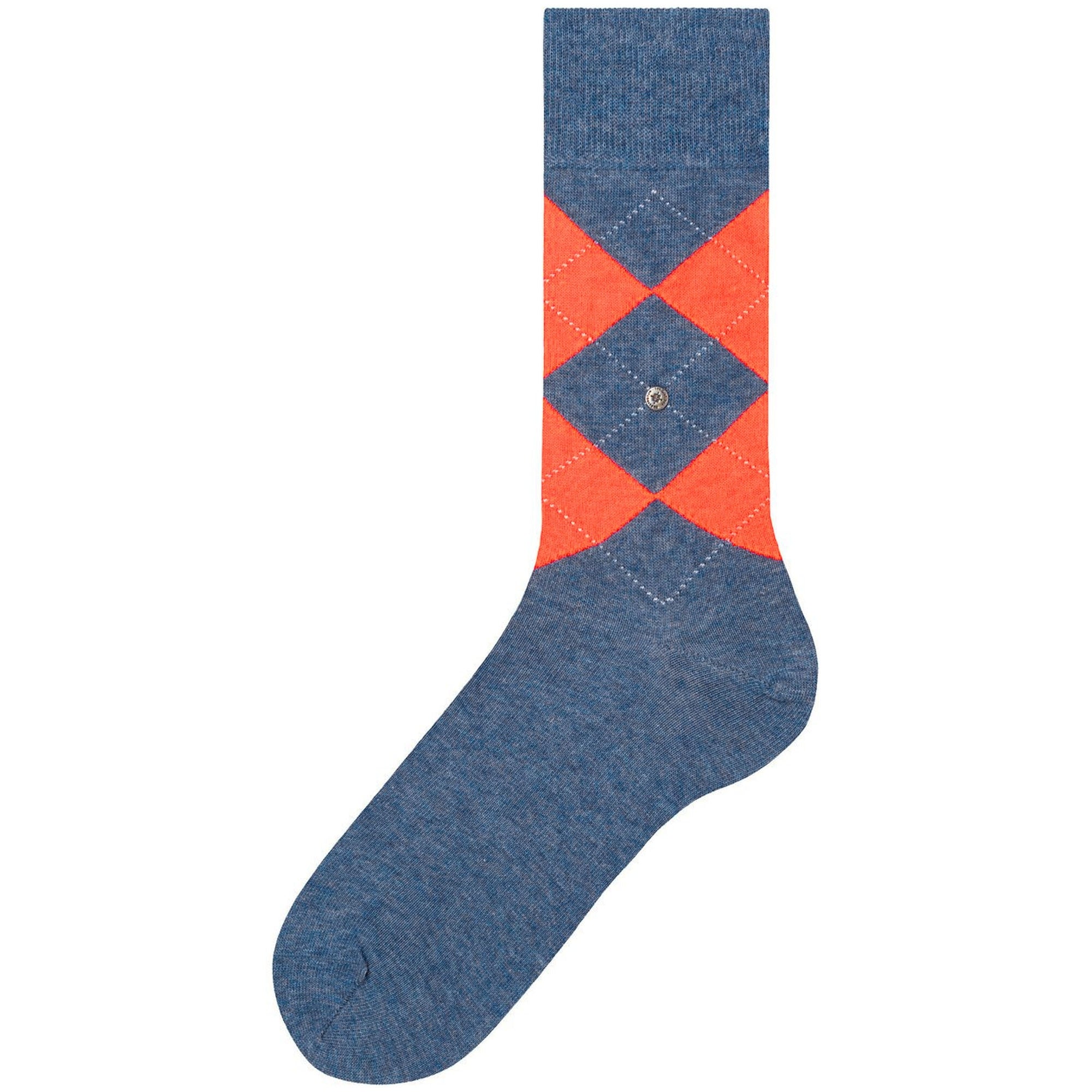 Burlington Socks Grey Neon King Argyle Socks