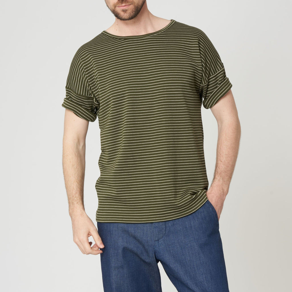 S.N.S Herning Army Moss Original Stripe T-Shirt