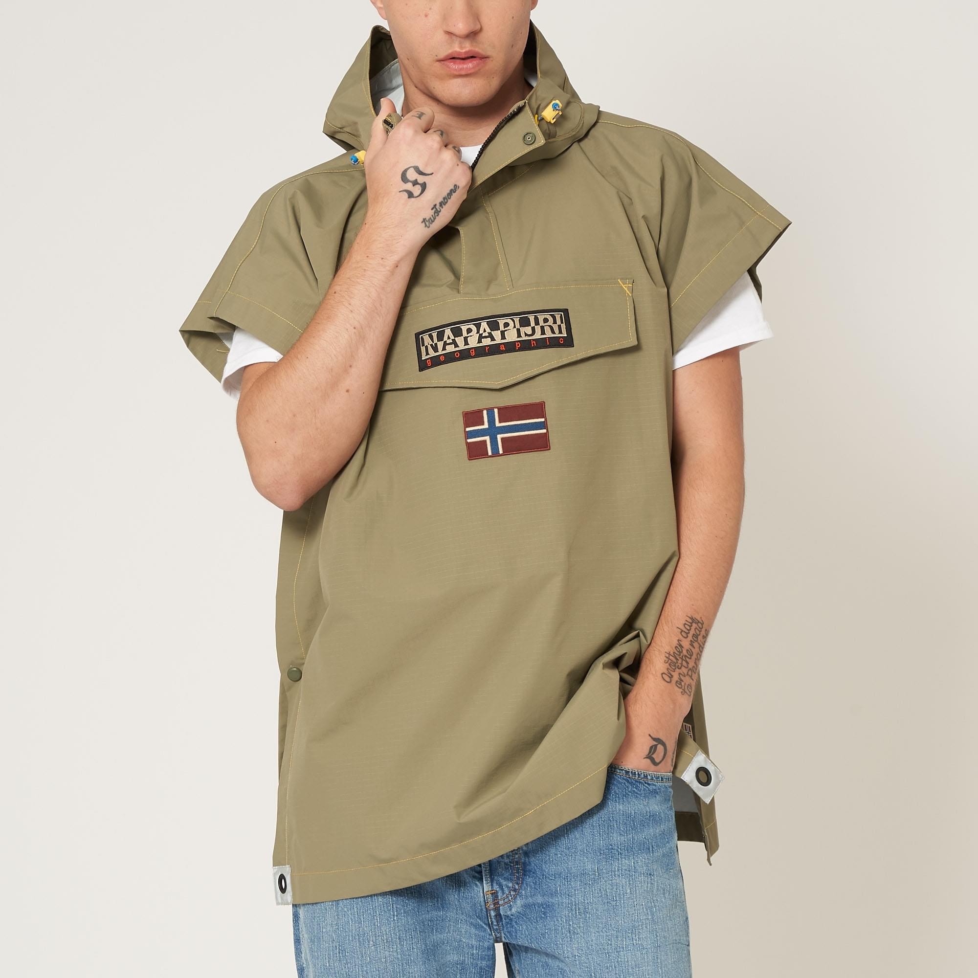 Napapijri Khaki Rainforest Hooded Cape