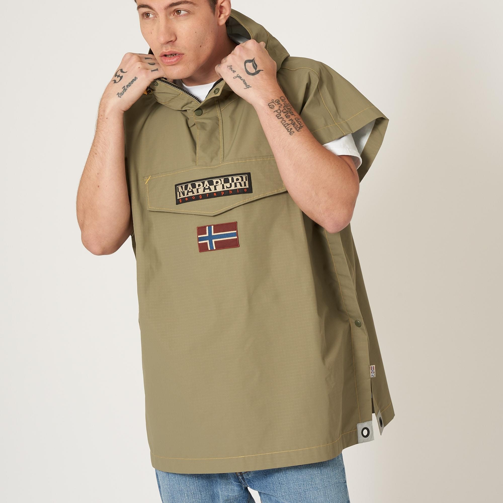Napapijri Khaki Rainforest Hooded Cape
