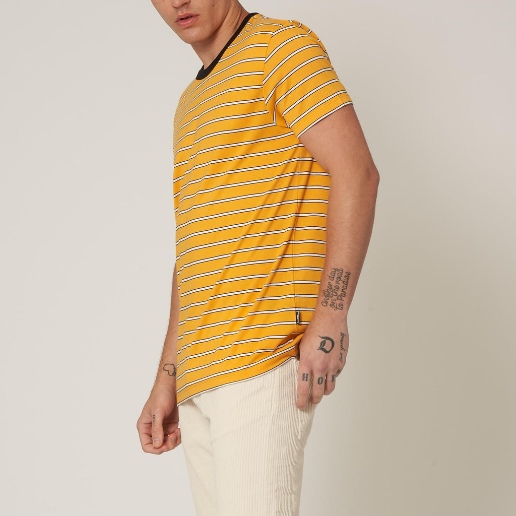 AMI Striped Short Sleeves T-Shirt - Jaune