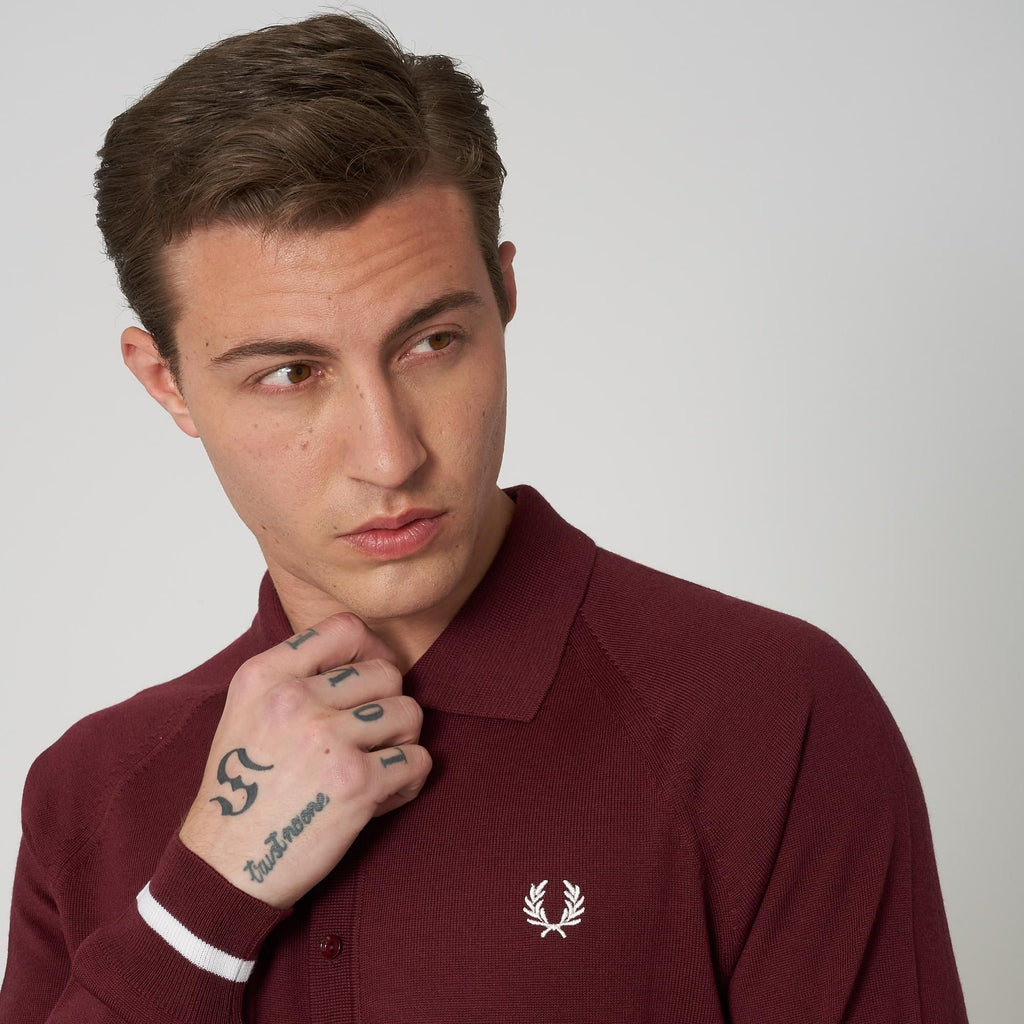 Reissues Long Sleeved Knitted Shirt - Aubergine