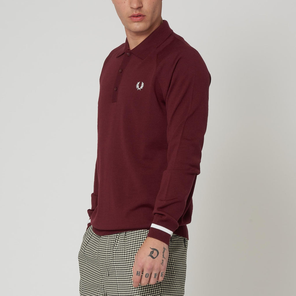 Reissues Long Sleeved Knitted Shirt - Aubergine