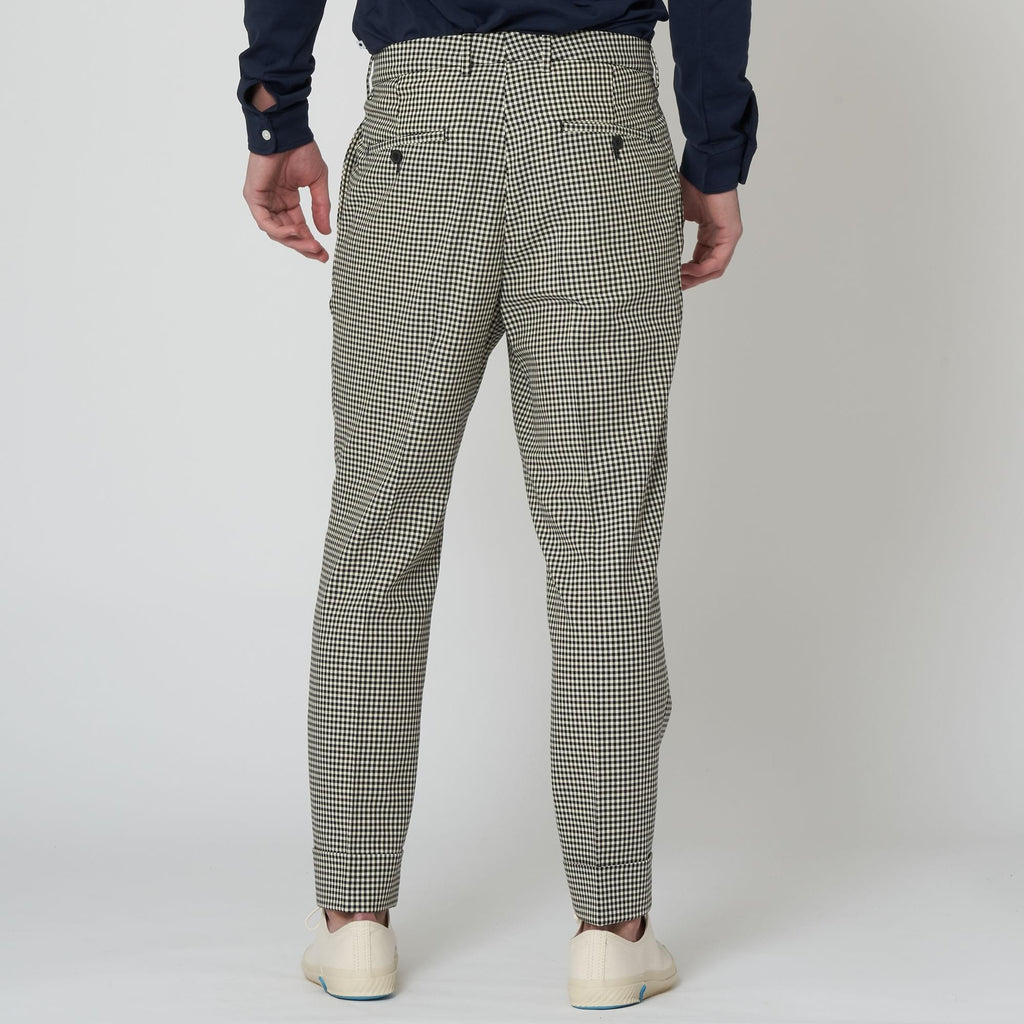 AMI Houndstooth Pleated Carrot Fit Trousers