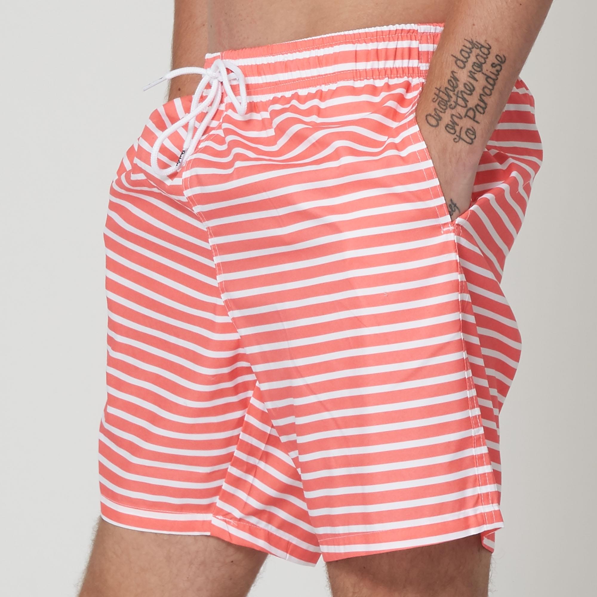 Boardies® Red New Brighton Mid Length Swim Shorts
