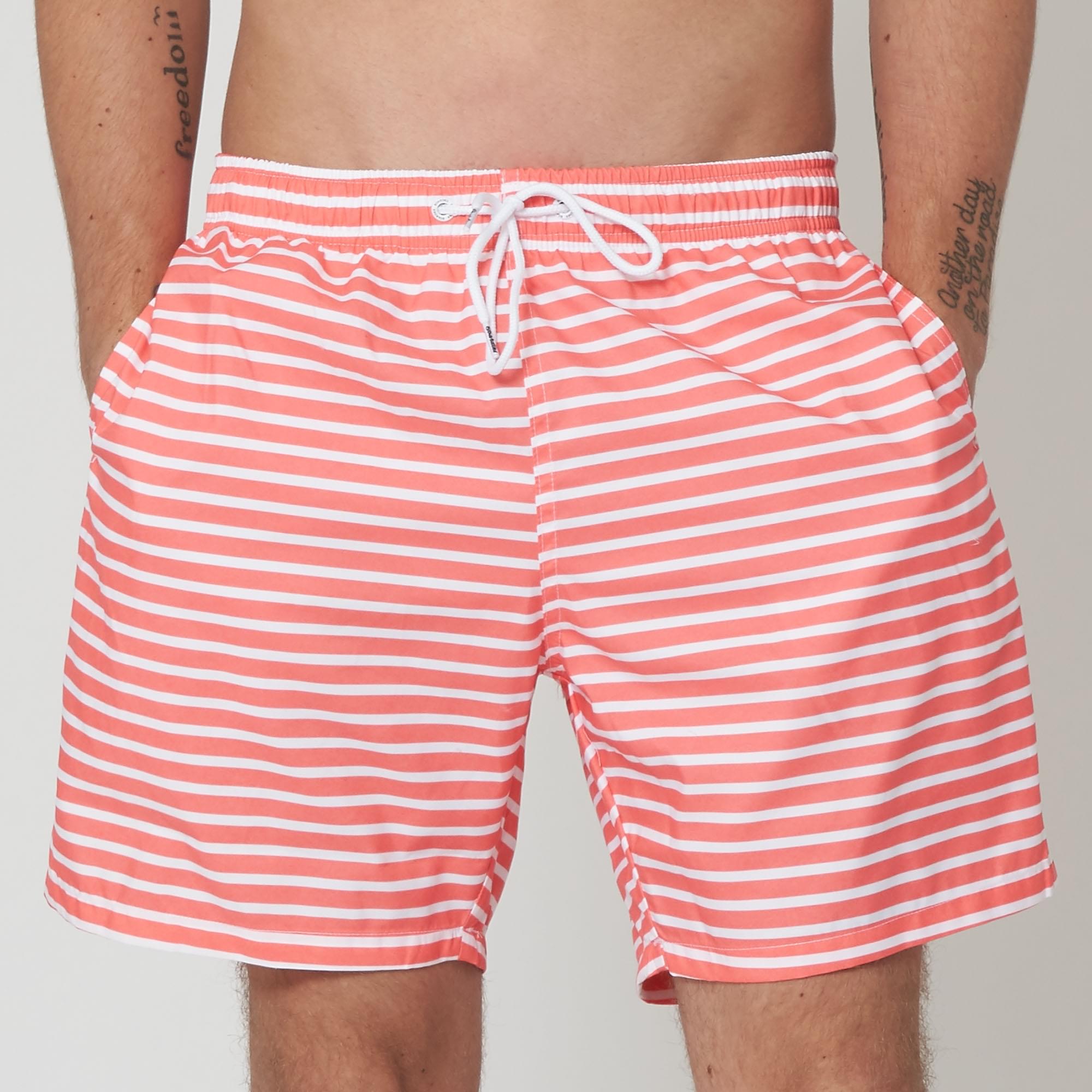 Boardies® Red New Brighton Mid Length Swim Shorts