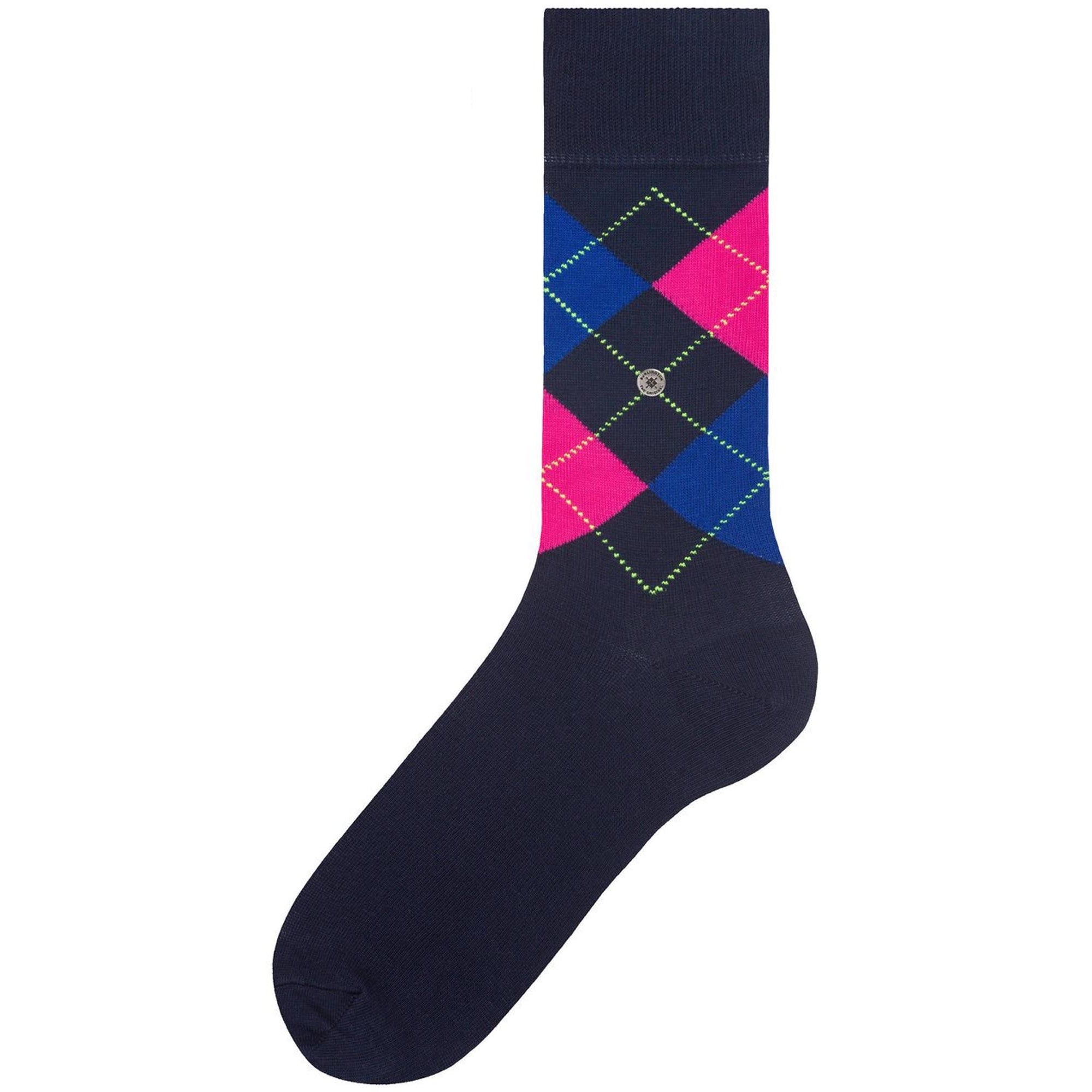 Burlington Socks Navy & Pink King Argyle Socks