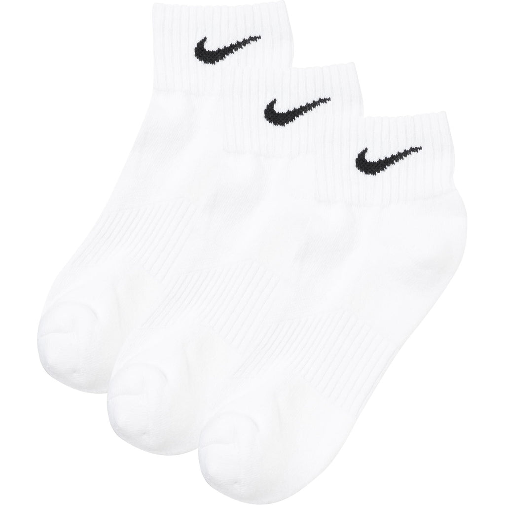Nike White Cushion Quarter Ankle Socks - 3 PK