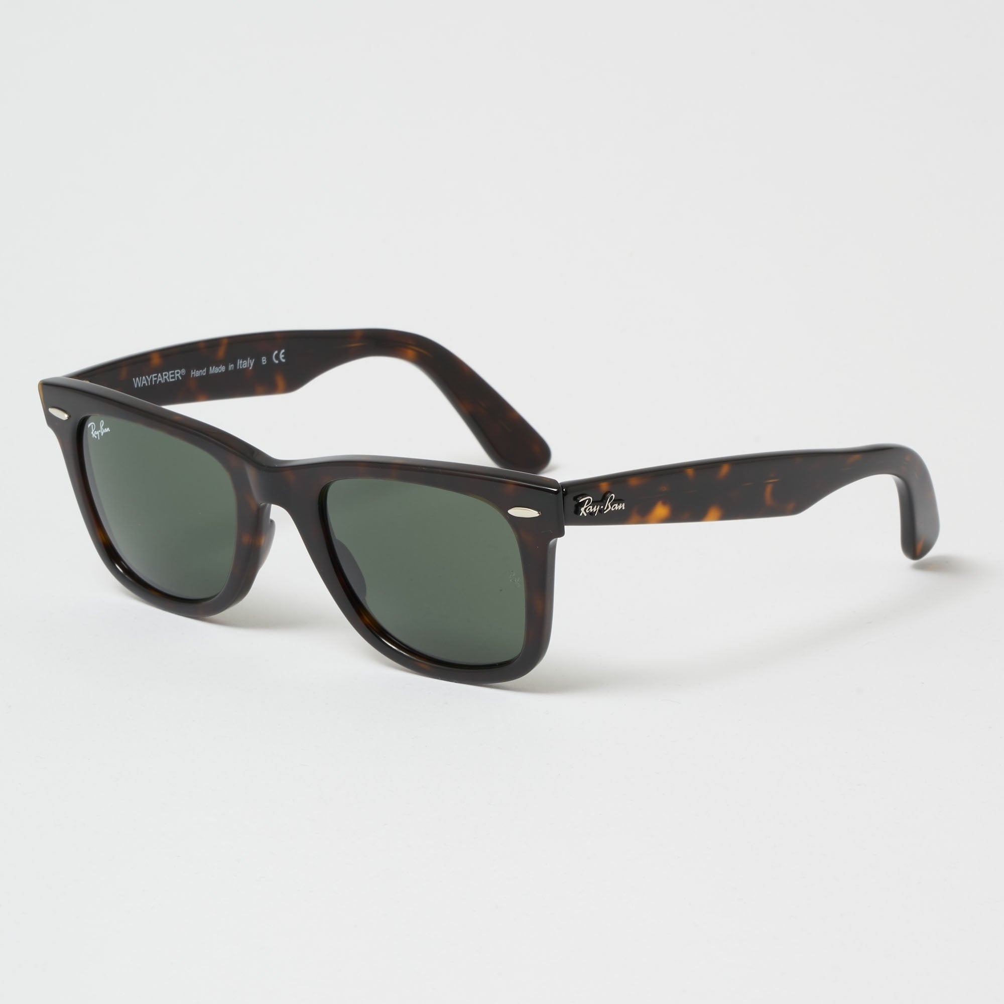 Ray Ban Tortoise Original Wayfarer Classic Sunglasses - Green Classic G-15 Lenses
