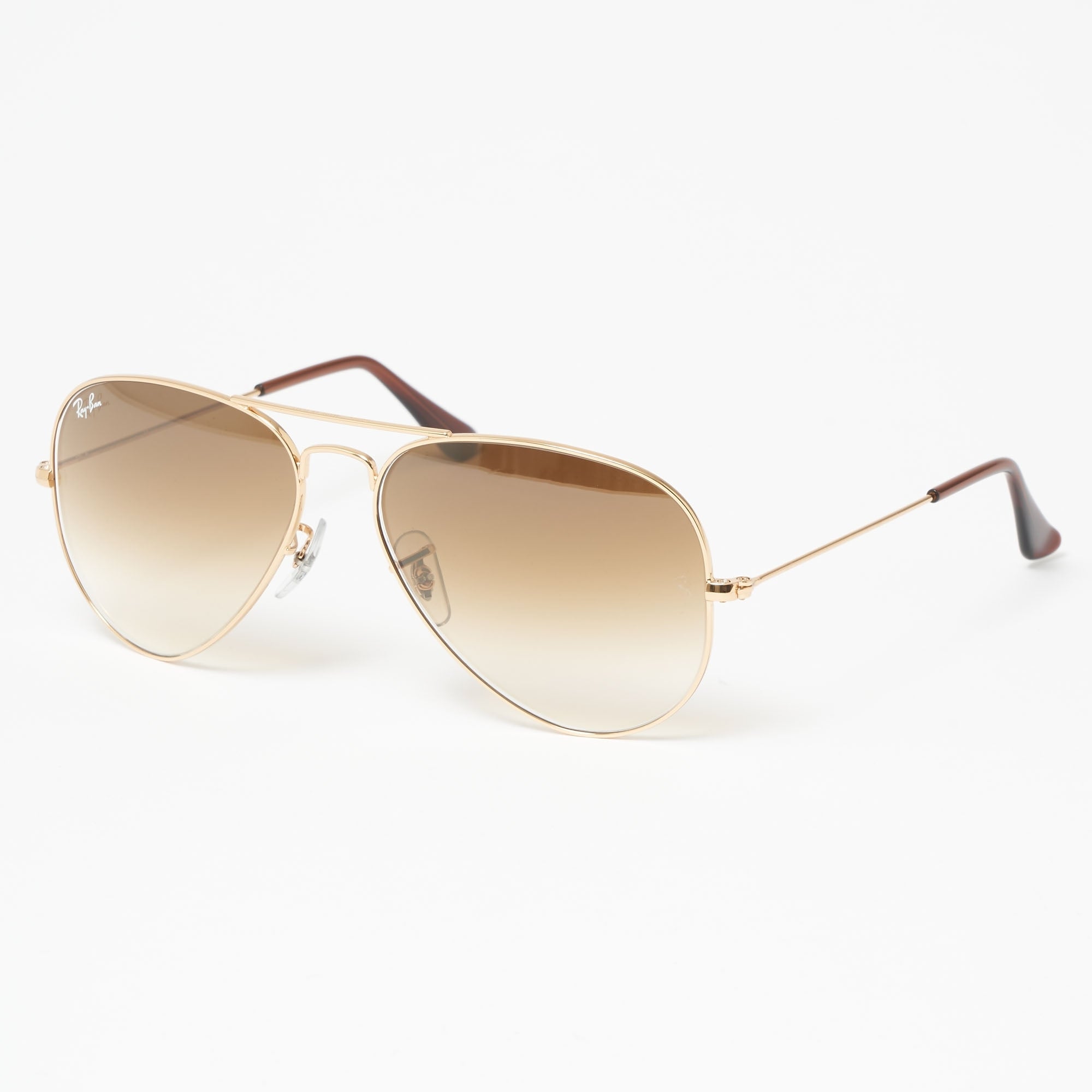Ray Ban Gold Aviator Gradient Sunglasses - Light Brown Gradient Lenses
