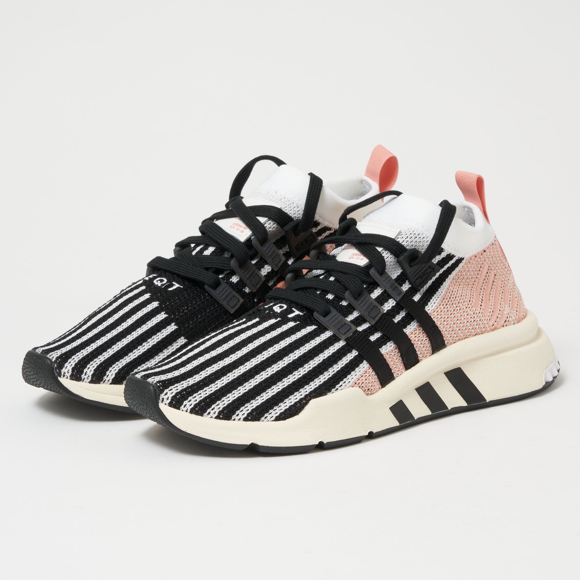 Adidas Originals EQT Support Mid ADV Primeknit - FTWR White, Core Black & Trace Pink