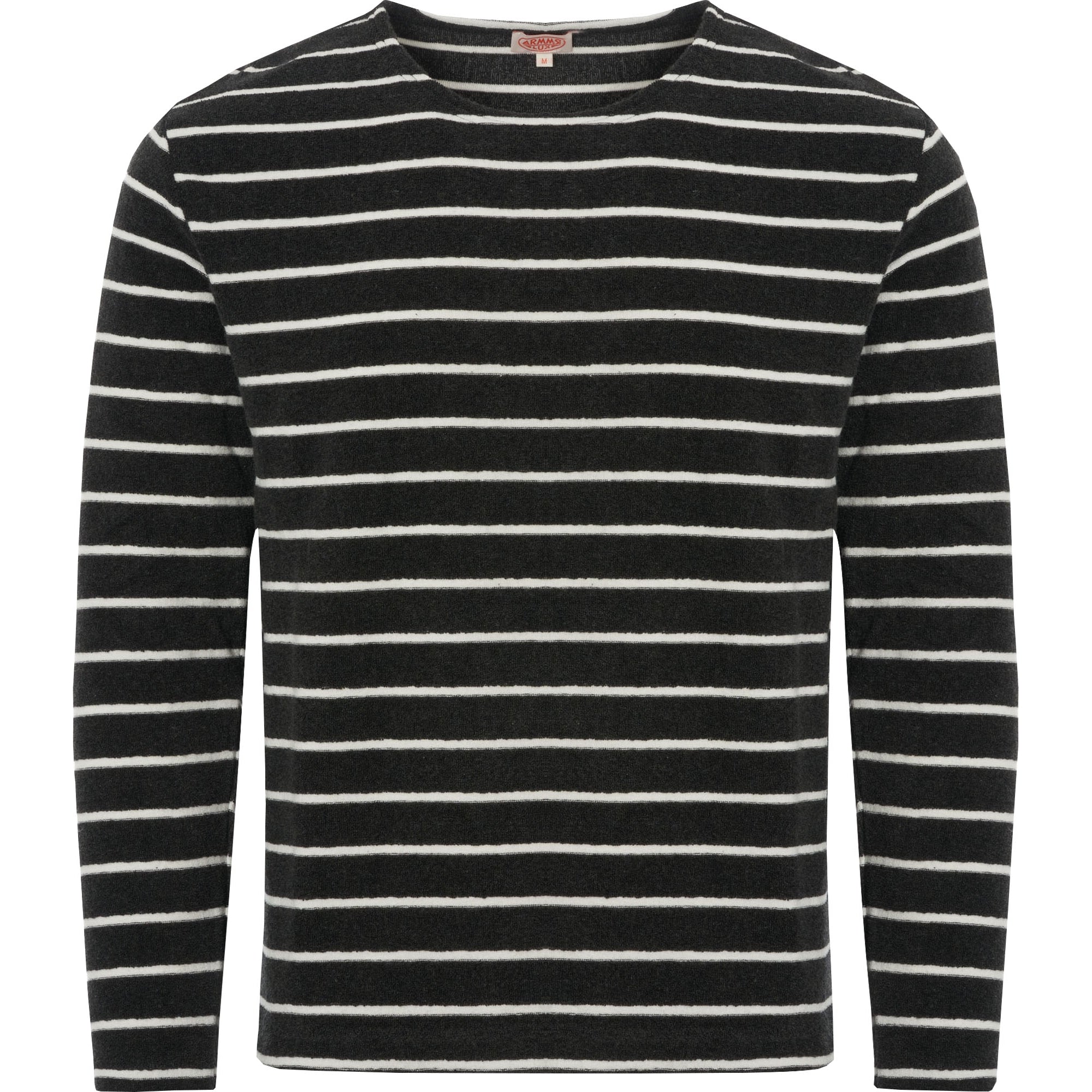 Armor Lux Mariniere Heritage Towelling Sweatshirt - Ebony & Milk