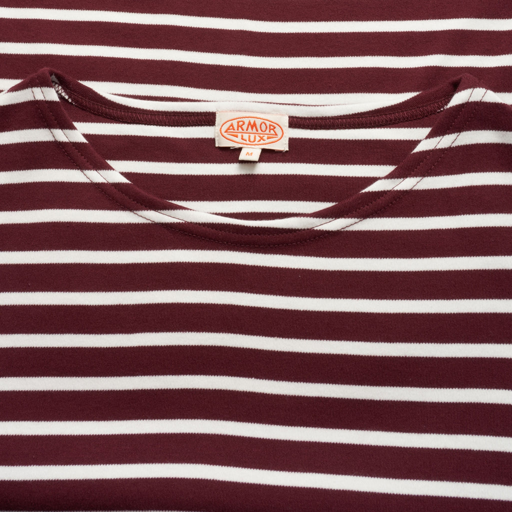 Armor Lux Long Sleeved Mariniere Heritage T-Shirt - Chianti & Milk