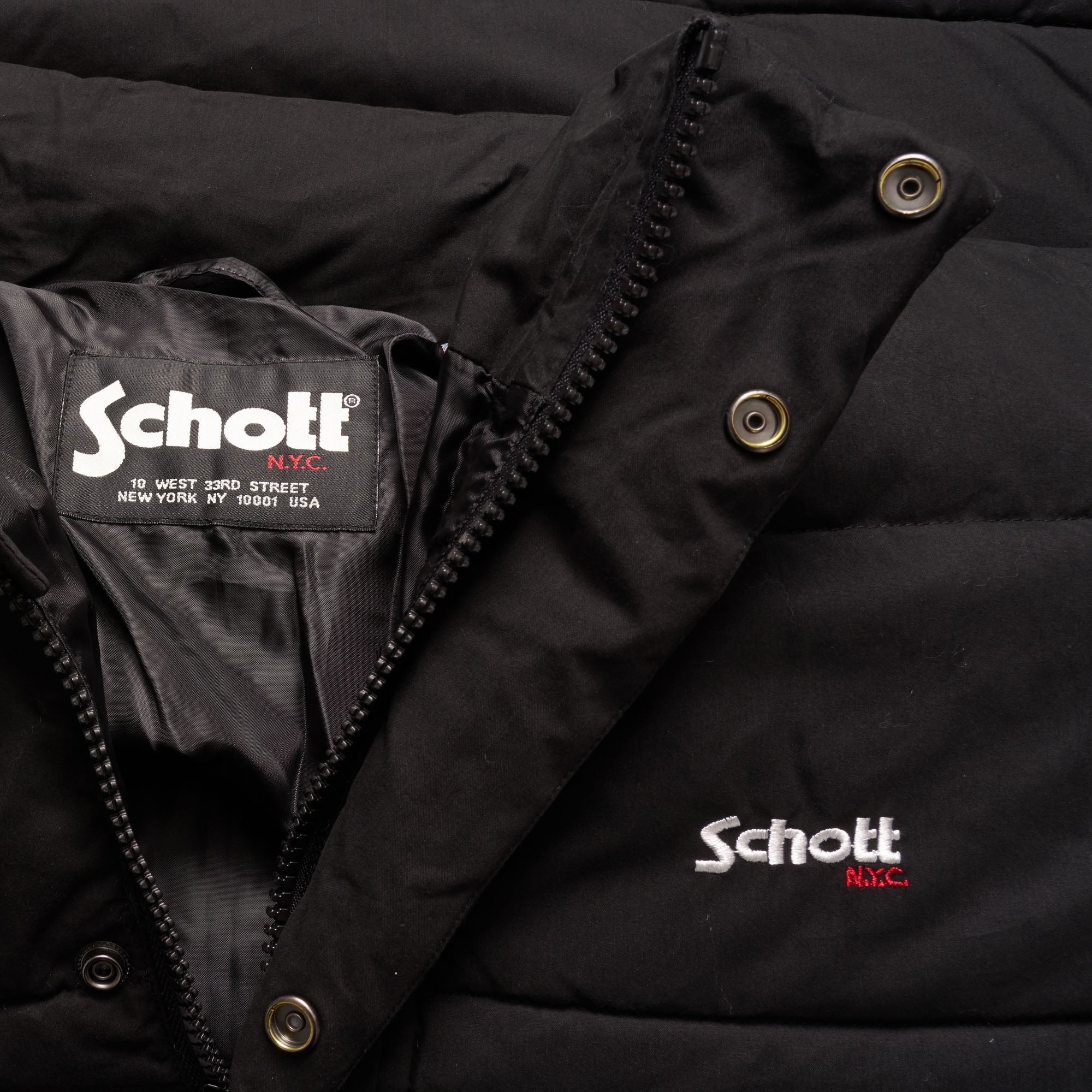 Schott NYC Nebraska Oversized Puffer Jacket - Black