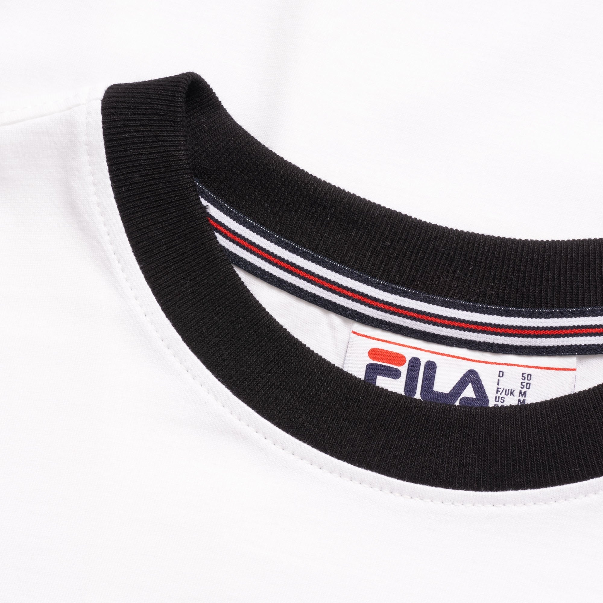 Fila Vintage Marconi Crew Neck T-Shirt - White & Black