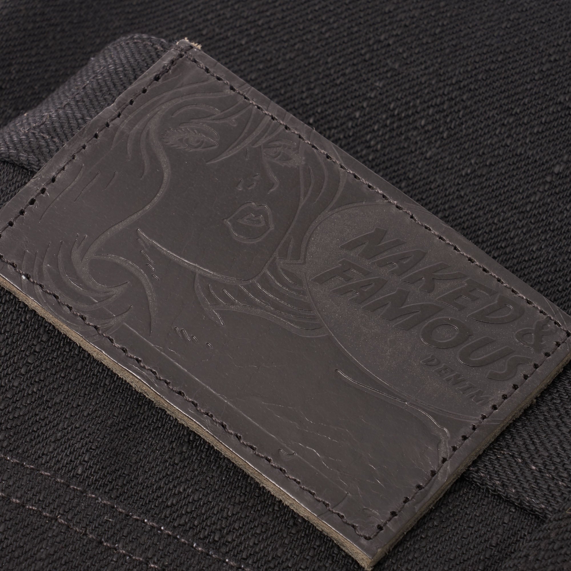 Naked and Famous Denim Weird Guy Elephant 7 "El Diablo" Selvedge Denim - Black