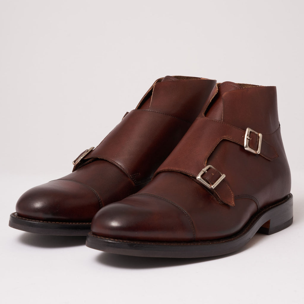 Grenson Hansel Double Monk Strap Boot - Dark Brown