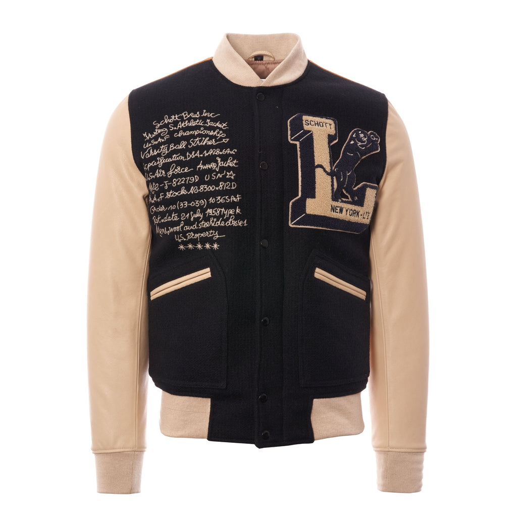 Schott NYC Limited Edition LMW11000 Bomber Jacket - Navy & Ochre