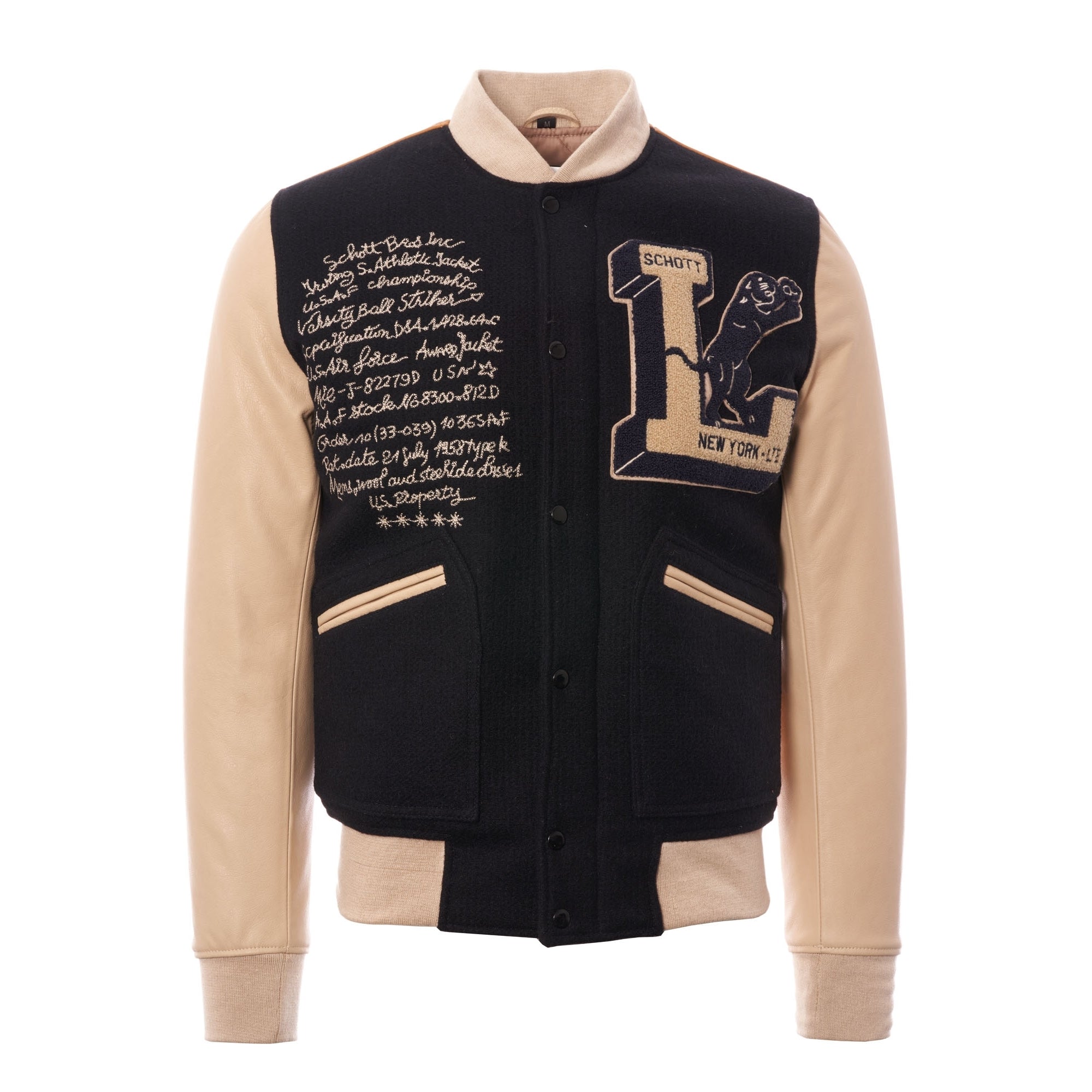 Schott NYC Limited Edition LMW11000 Bomber Jacket - Navy & Ochre