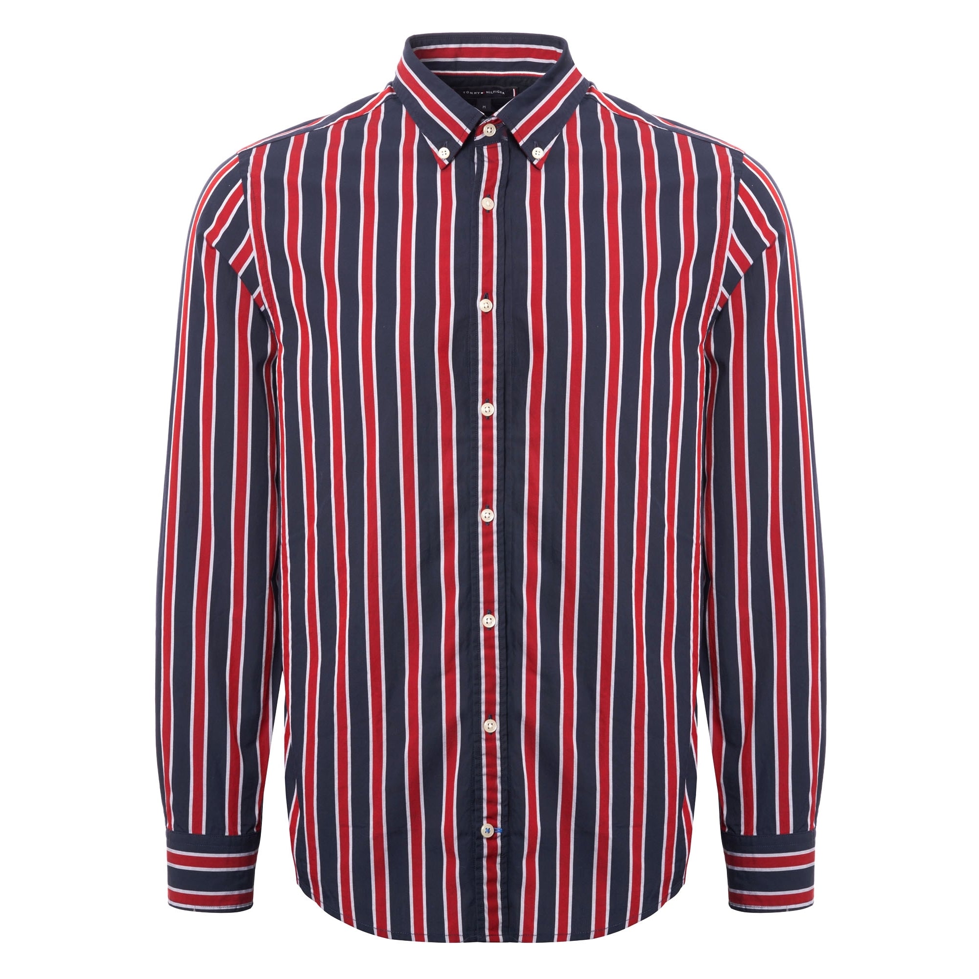 Tommy Hilfiger Regimental Stripe Shirt - Haute Red & Black Iris
