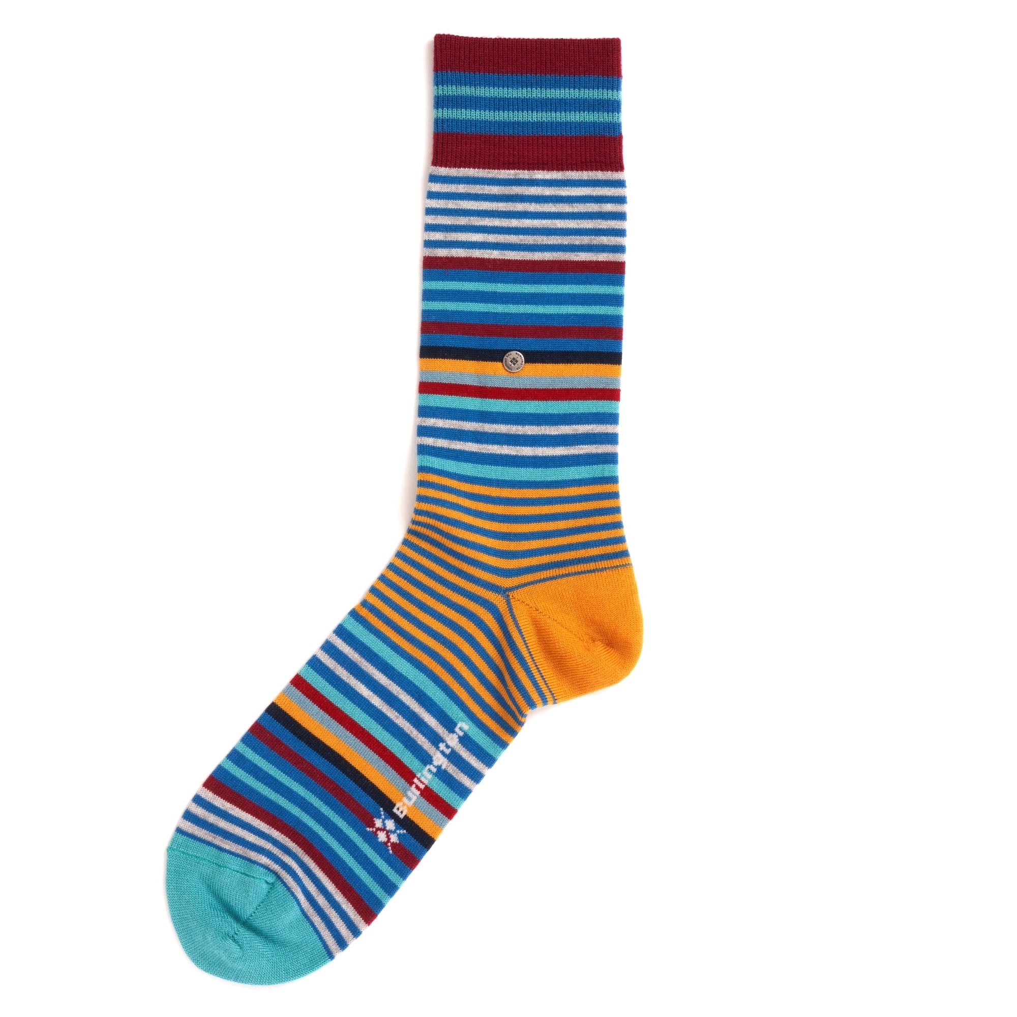 Burlington Socks Stripe Socks - Aqua & Yellow