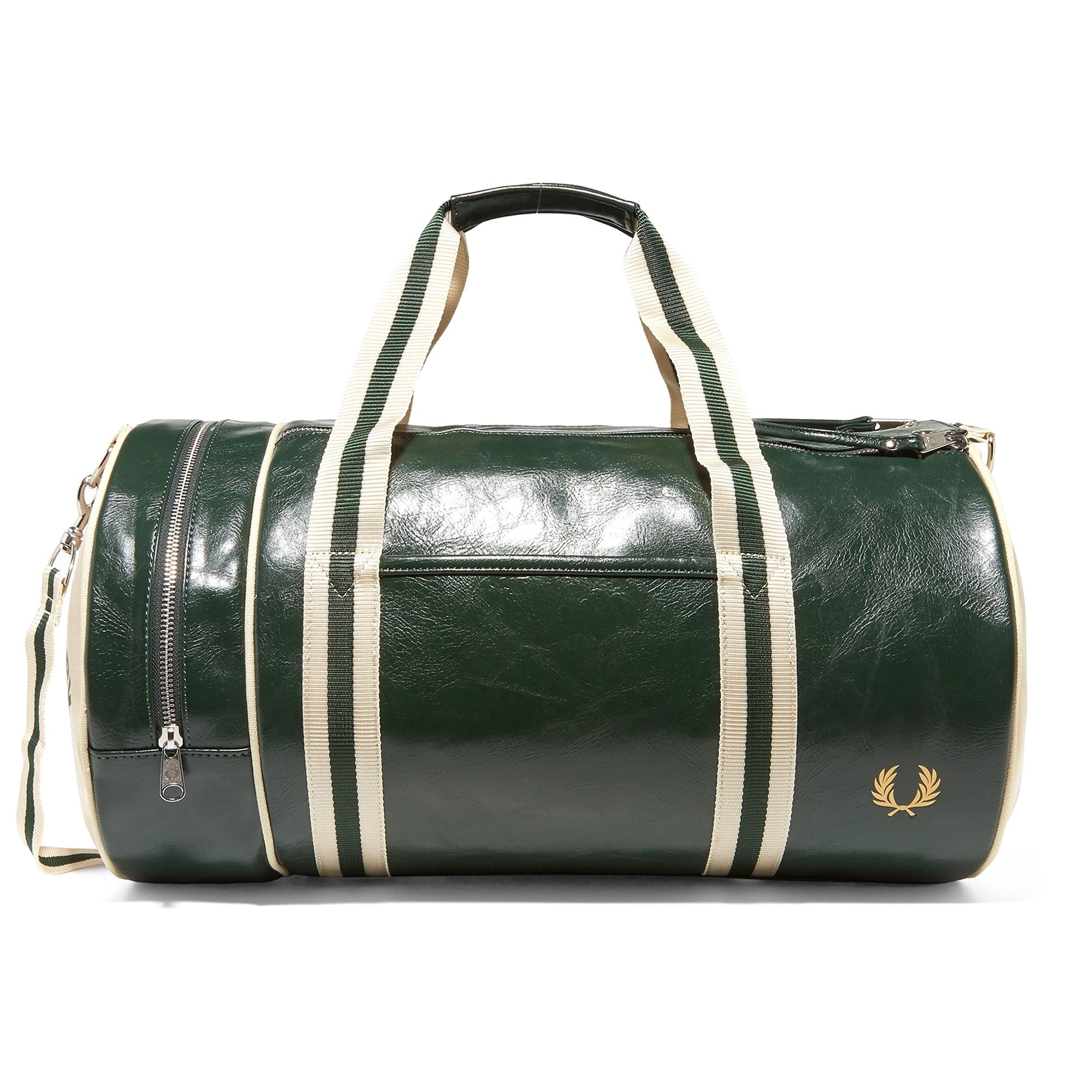 Fred Perry Classic Barrel Bag - Deep Forest & Ecru