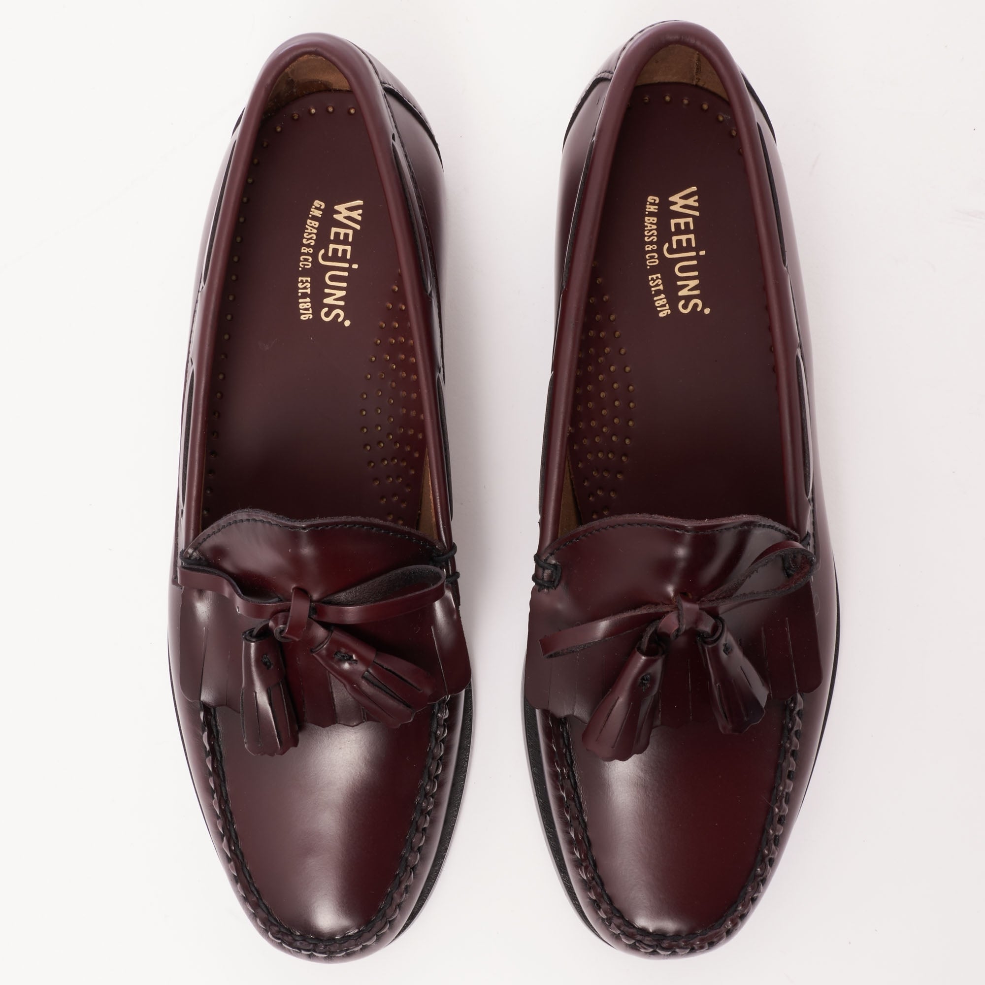 G.H. Bass Weejun Layton Moc Kiltie Tassle Loafers - Wine
