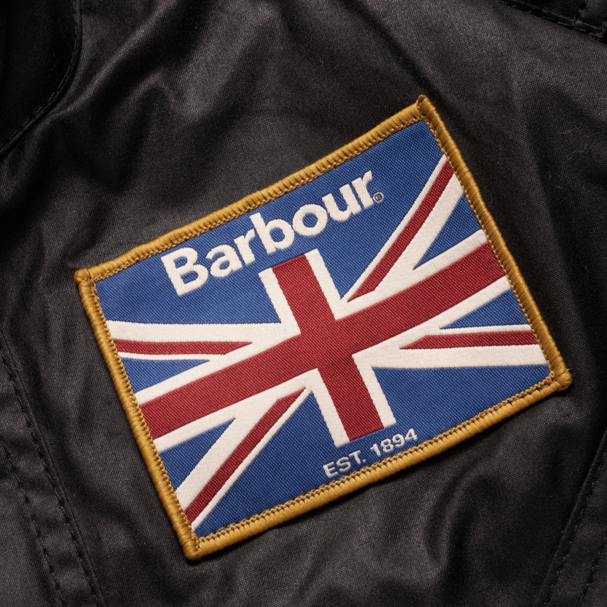 Barbour International Union Jack Wax Jacket - Black