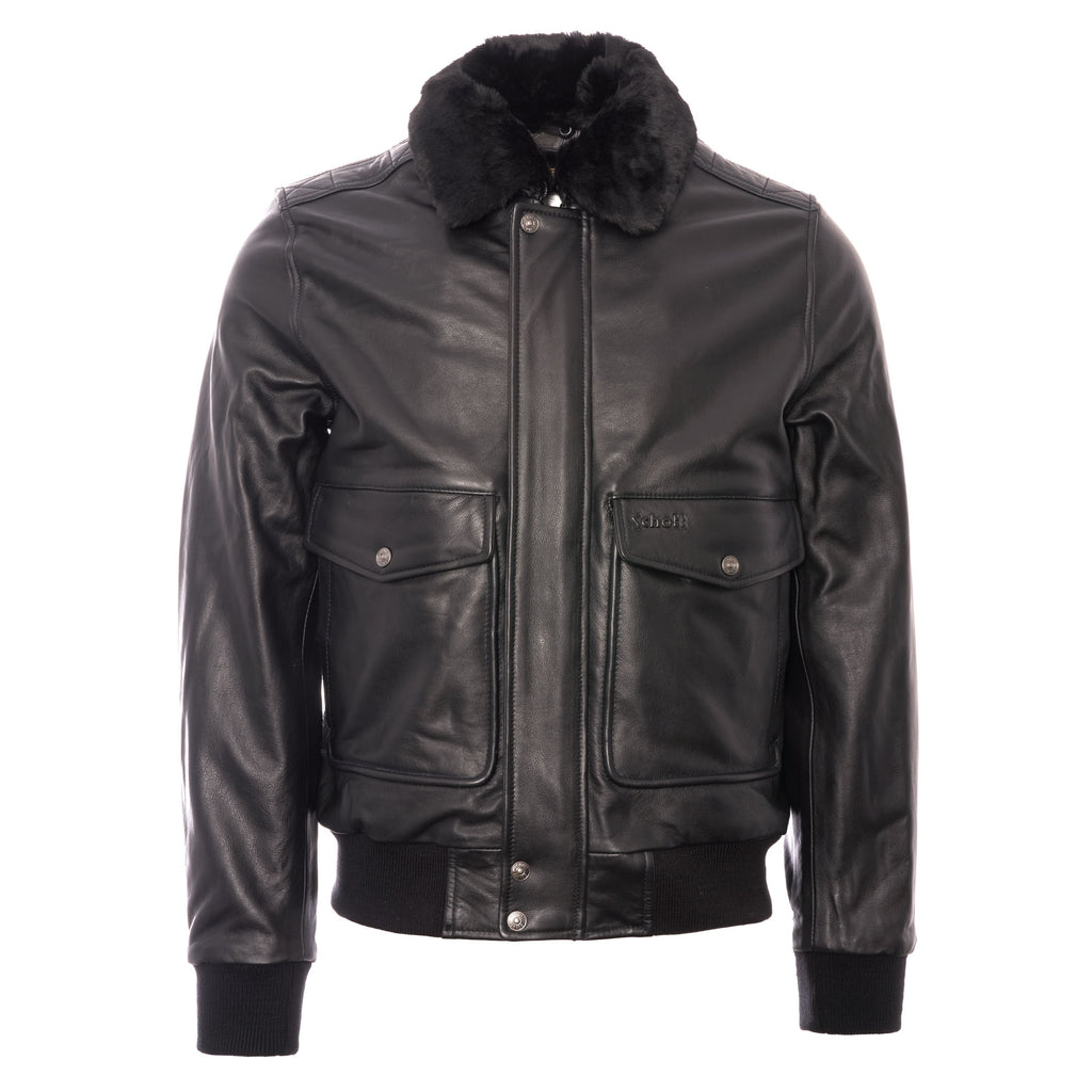 Schott NYC LC5331X Leather Pilot Jacket - Antic Black