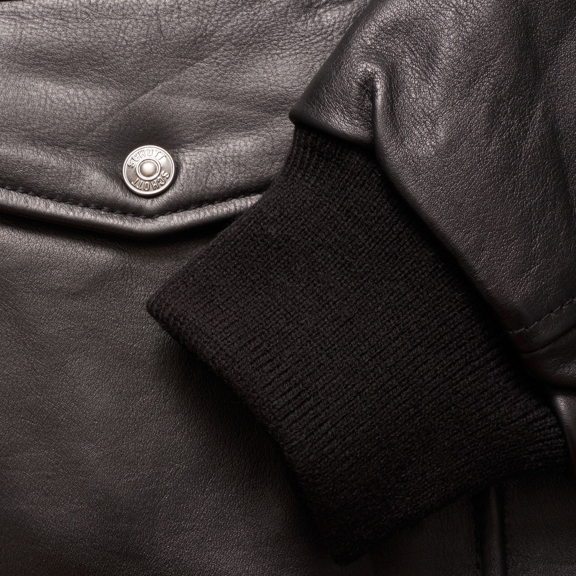 Schott NYC LC5331X Leather Pilot Jacket - Antic Black
