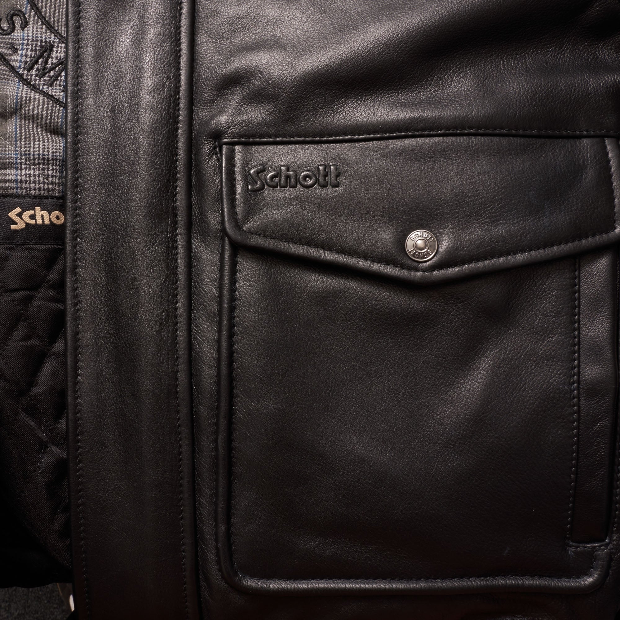 Schott NYC LC5331X Leather Pilot Jacket - Antic Black
