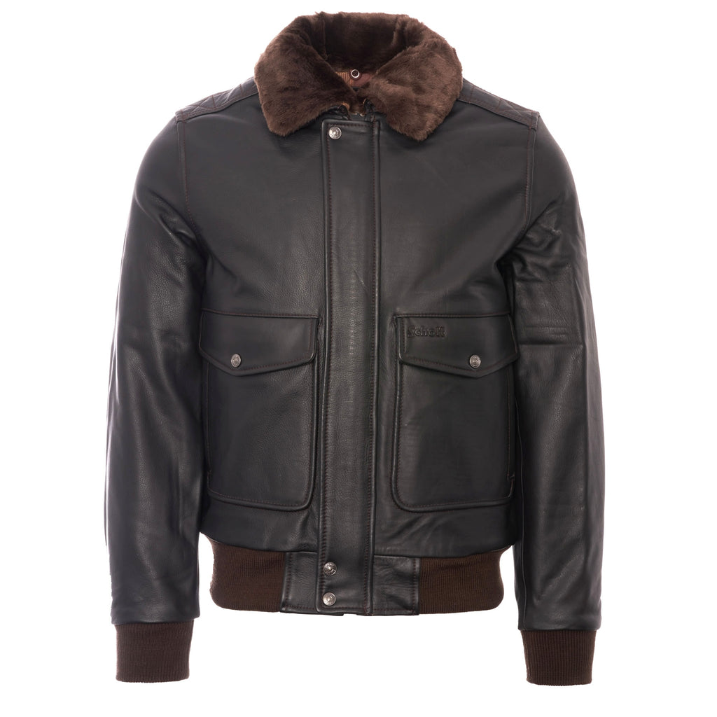 Schott NYC LC5331X Leather Pilot Jacket - Antic Brown