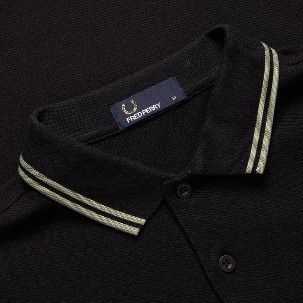Fred Perry M3600 Twin Tipped Polo Shirt - Black & Olive