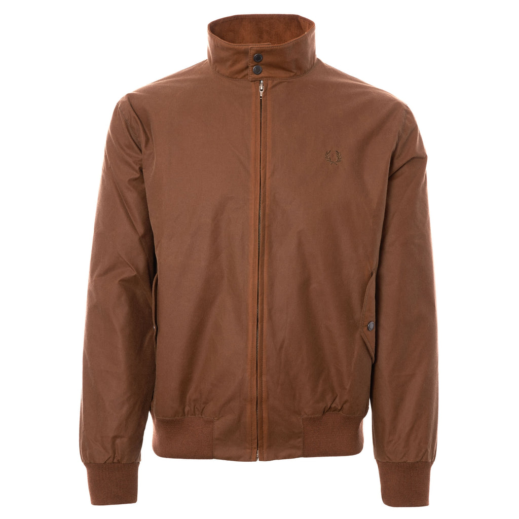 Fred Perry Reissues Made In England Waxed Harrington Jacket - Tobacco