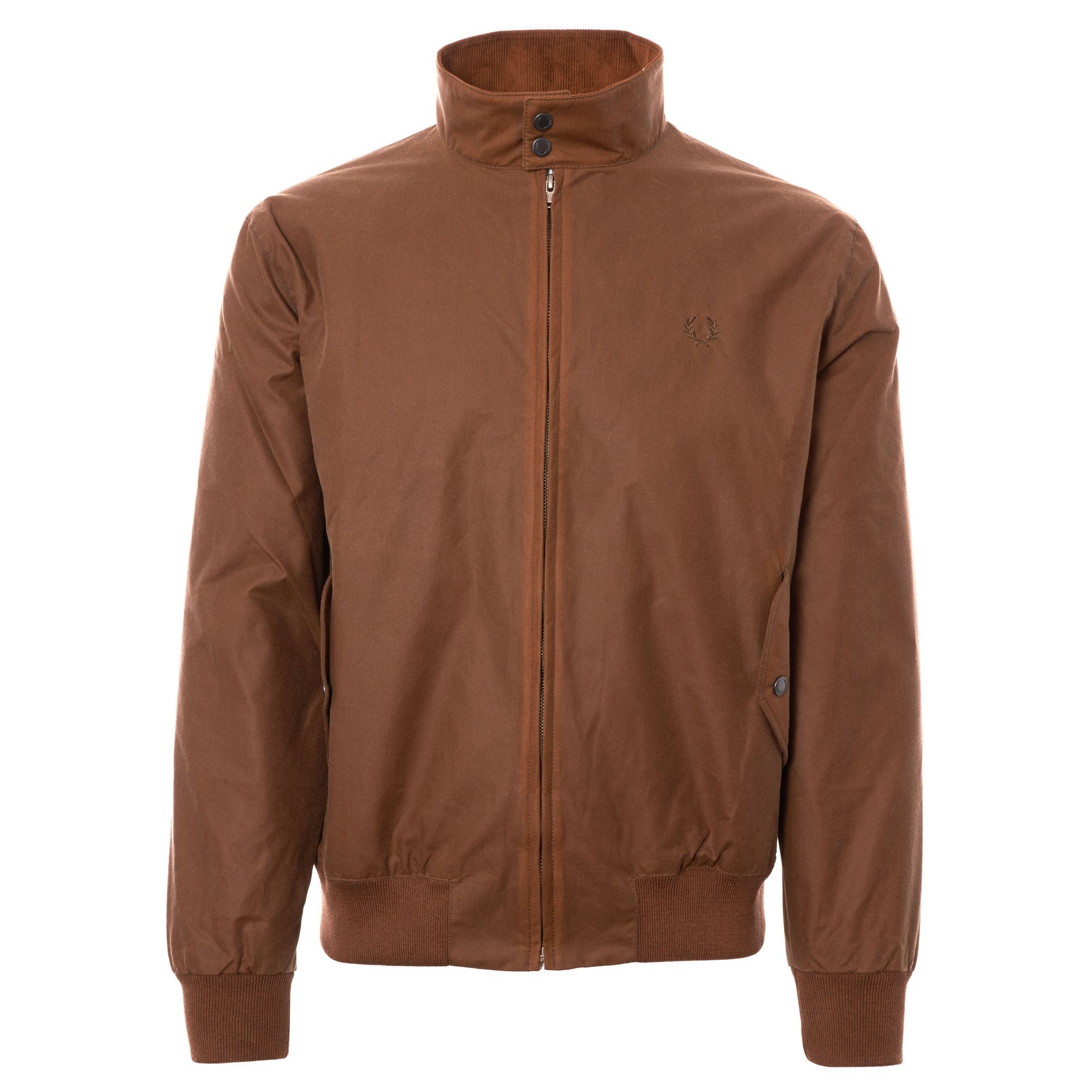 Fred Perry Reissues Made In England Waxed Harrington Jacket - Tobacco
